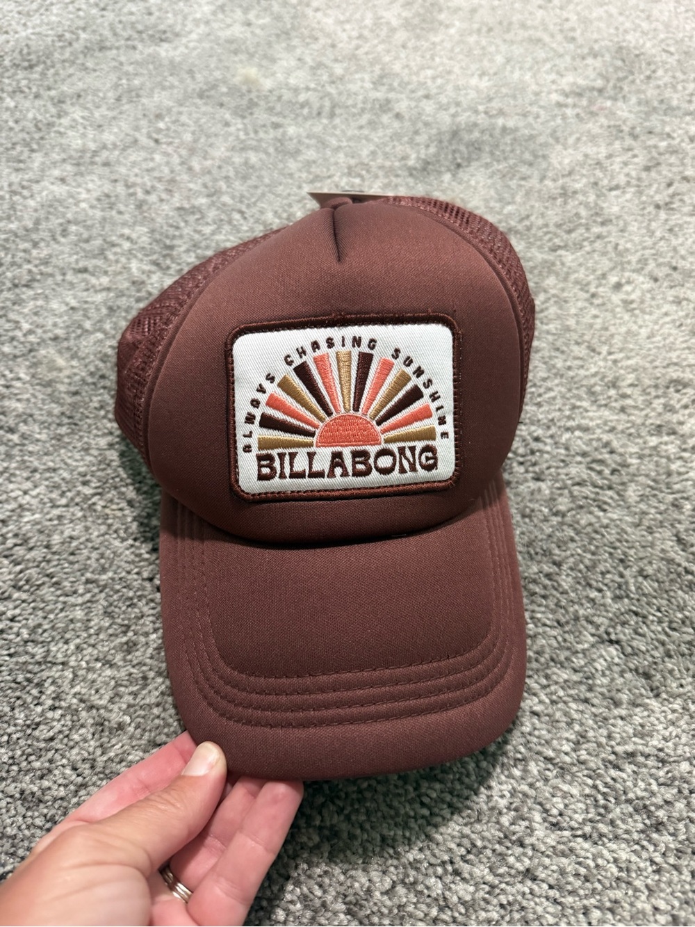 Billabong Brown Trucker Hat with Sun Patch
